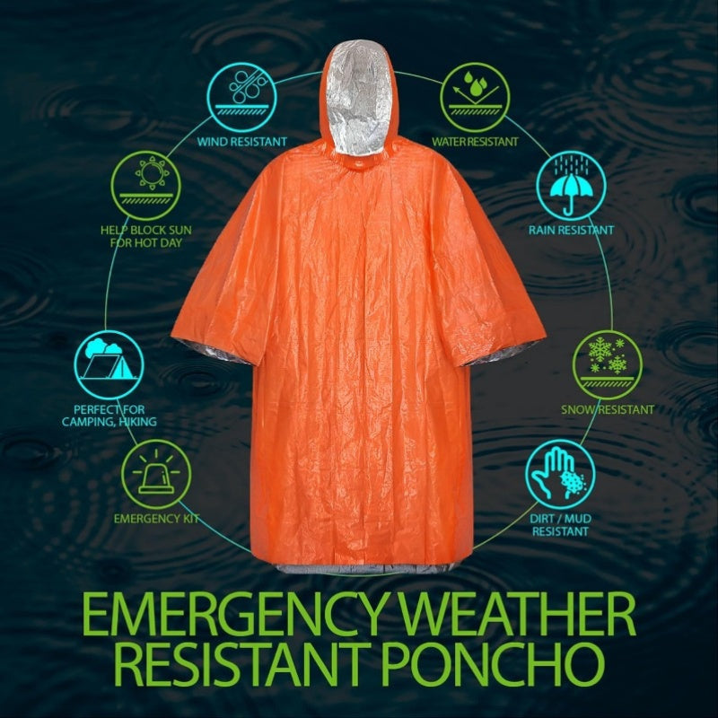 StormGuard Nood Poncho's - Waterdichte en Thermische Bescherming