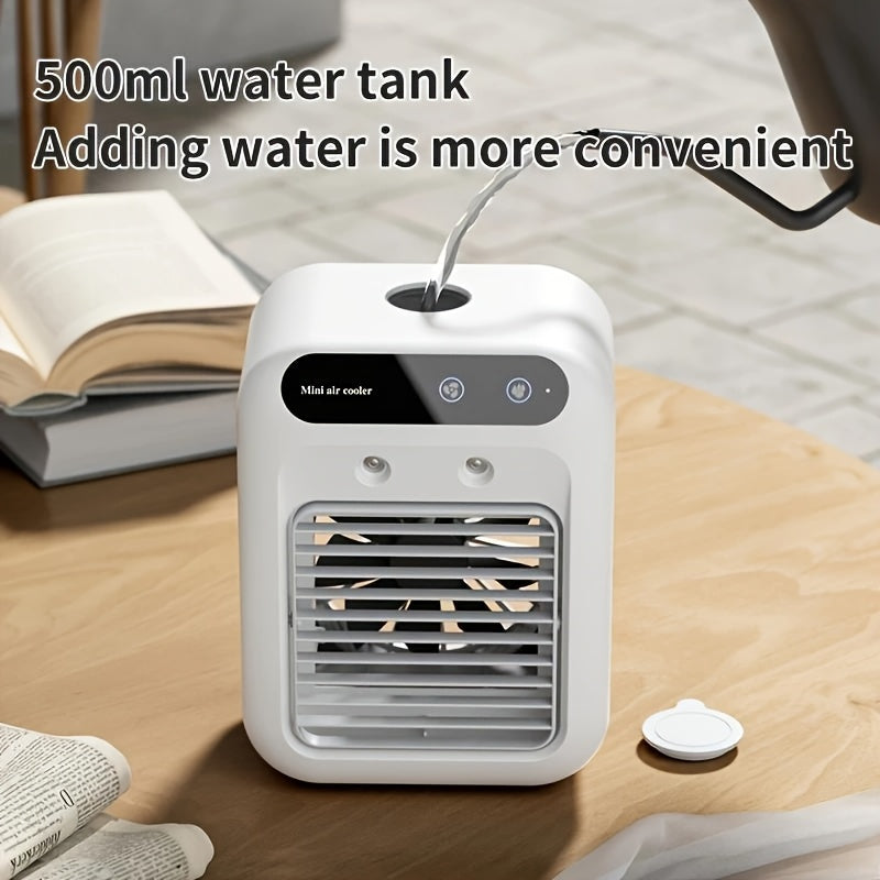 Draagbare Mini Airconditioner – All-in-One Luchtbevochtiger & Ventilator