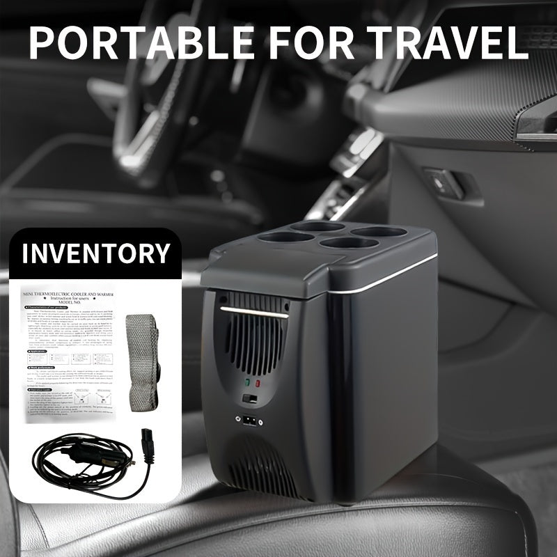 Compacte 6L draagbare mini-koelkast voor auto's – DC 12V elektrische koelbox voor dranken, zeevruchten en fruit, ideaal voor reizen en outdoor-avonturen