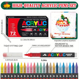 72 Kleuren Acrylverf Markers – Perfect voor Creatief Schilderen op Diverse Oppervlakken