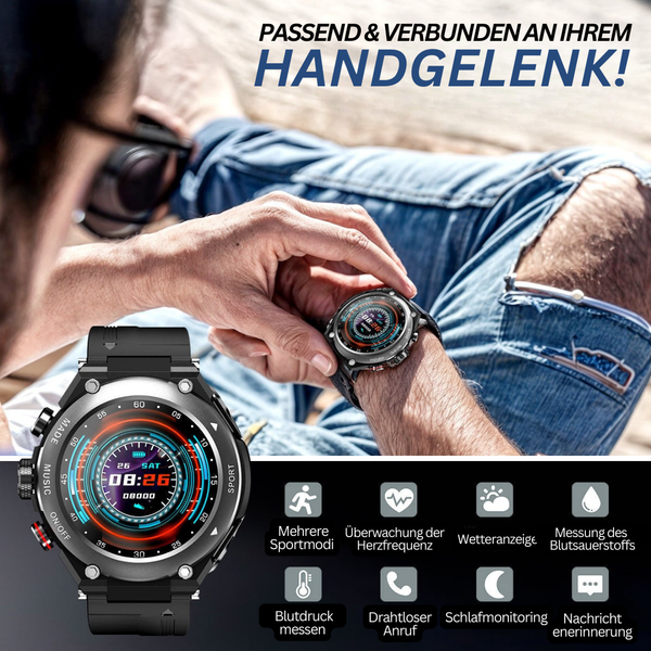 Complete Smartwatch met Ingebouwde Draadloze Oordopjes – AlphaX