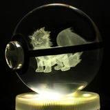 Kristallen Pokébal met LED-standaard – Interactief verzamel speelgoed