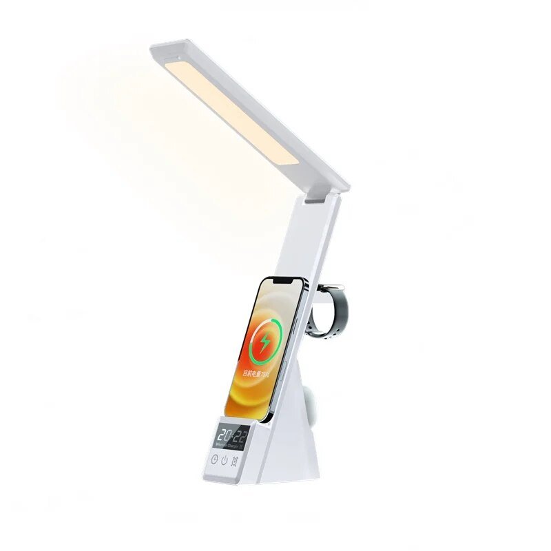 MultiLite Hub | Ervaar het ultieme gemak van een 5-in-1 lamp, draadloze oplader en wekker!
