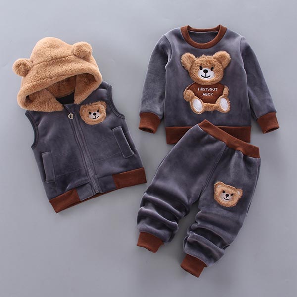 Drie-delig baby- en peuterset met berenmotief – BearHugs