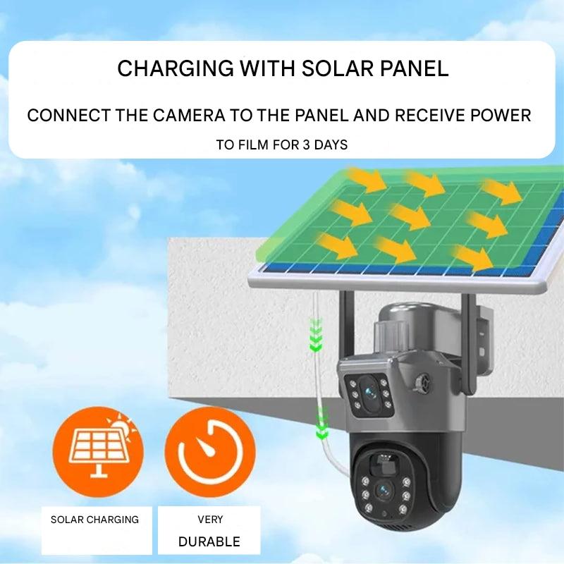 Draadloze 4K Beveiligingscamera met Zonnepaneel – DualGuard 4K