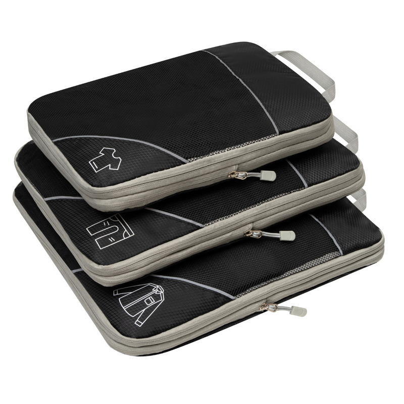 Compressie Reisorganisers | Slimme Inpakoplossing | Ruimtebesparende Bagage Cubes | Perfect Voor Vakanties & Zakenreizen | 5-delige Set | Lichtgewicht & Duurzaam | Maximale Ruimtebesparing | Avontuurlijke Reiskompanen