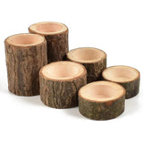 RusticGlow | Ervaar de betoverende sfeer van een set houten kandelaars!