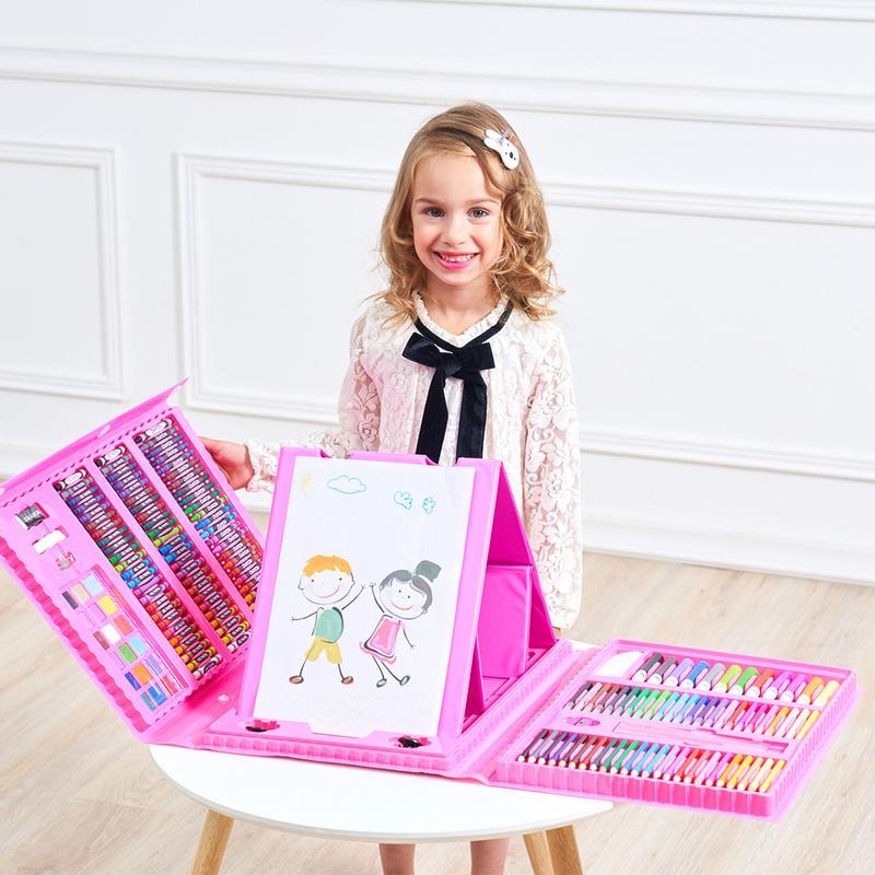 6-in-1 Creativiteitsdoos met teken- en knutselmateriaal voor kinderen – Compact & veelzijdig