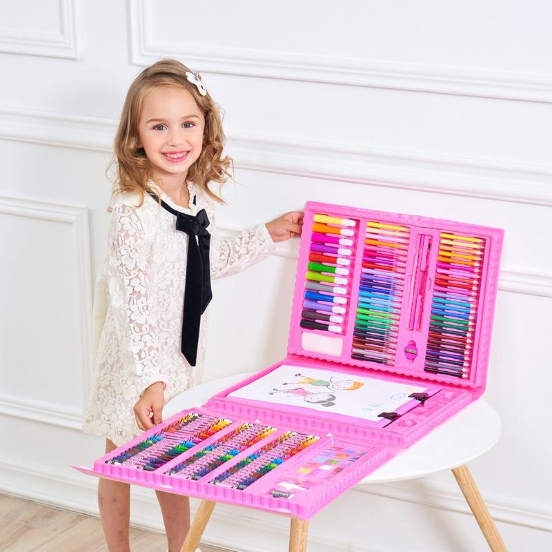 6-in-1 Creativiteitsdoos met teken- en knutselmateriaal voor kinderen – Compact & veelzijdig