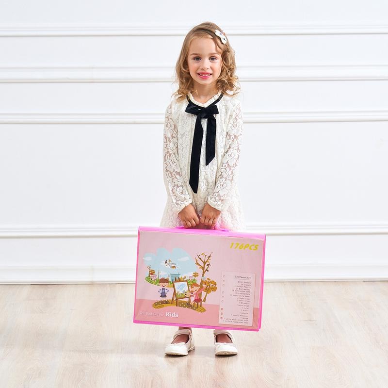 6-in-1 Creativiteitsdoos met teken- en knutselmateriaal voor kinderen – Compact & veelzijdig