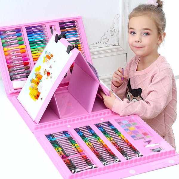 6-in-1 Creativiteitsdoos met teken- en knutselmateriaal voor kinderen – Compact & veelzijdig