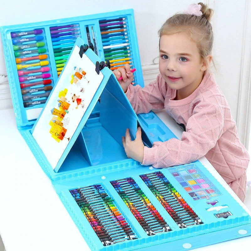 6-in-1 Creativiteitsdoos met teken- en knutselmateriaal voor kinderen – Compact & veelzijdig