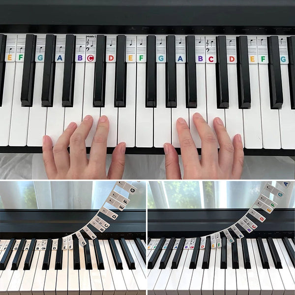 Afneembare notenlabels van siliconen voor 88-toetsen piano's en keyboards