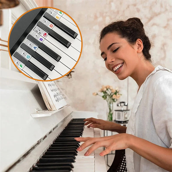 Afneembare notenlabels van siliconen voor 88-toetsen piano's en keyboards
