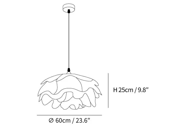 Bloemvormige Witte Hanglamp – Elegante LED Plafondlamp met Verstelbare Hoogte