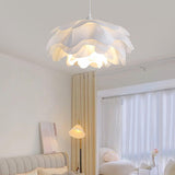 Bloemvormige Witte Hanglamp – Elegante LED Plafondlamp met Verstelbare Hoogte