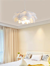 Bloemvormige Witte Hanglamp – Elegante LED Plafondlamp met Verstelbare Hoogte