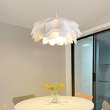 Bloemvormige Witte Hanglamp – Elegante LED Plafondlamp met Verstelbare Hoogte