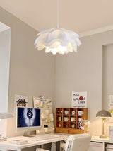 Bloemvormige Witte Hanglamp – Elegante LED Plafondlamp met Verstelbare Hoogte