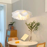Bloemvormige Witte Hanglamp – Elegante LED Plafondlamp met Verstelbare Hoogte