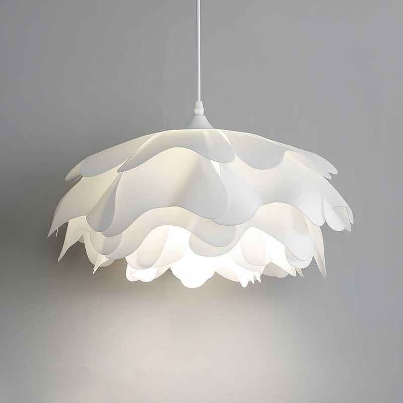Bloemvormige Witte Hanglamp – Elegante LED Plafondlamp met Verstelbare Hoogte