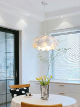 Bloemvormige Witte Hanglamp – Elegante LED Plafondlamp met Verstelbare Hoogte