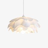 Bloemvormige Witte Hanglamp – Elegante LED Plafondlamp met Verstelbare Hoogte