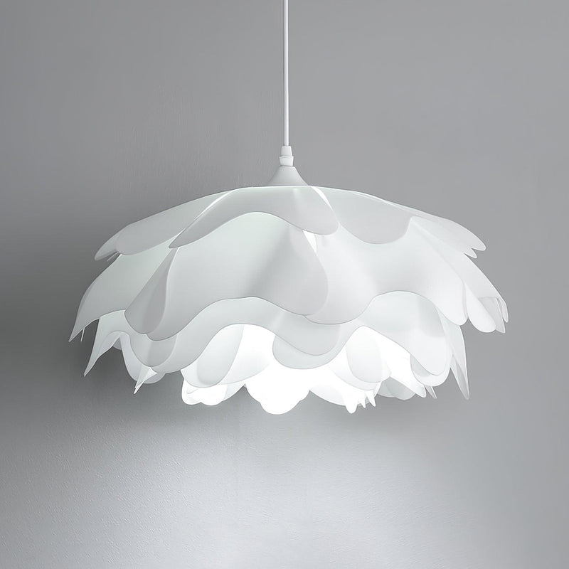 Bloemvormige Witte Hanglamp – Elegante LED Plafondlamp met Verstelbare Hoogte