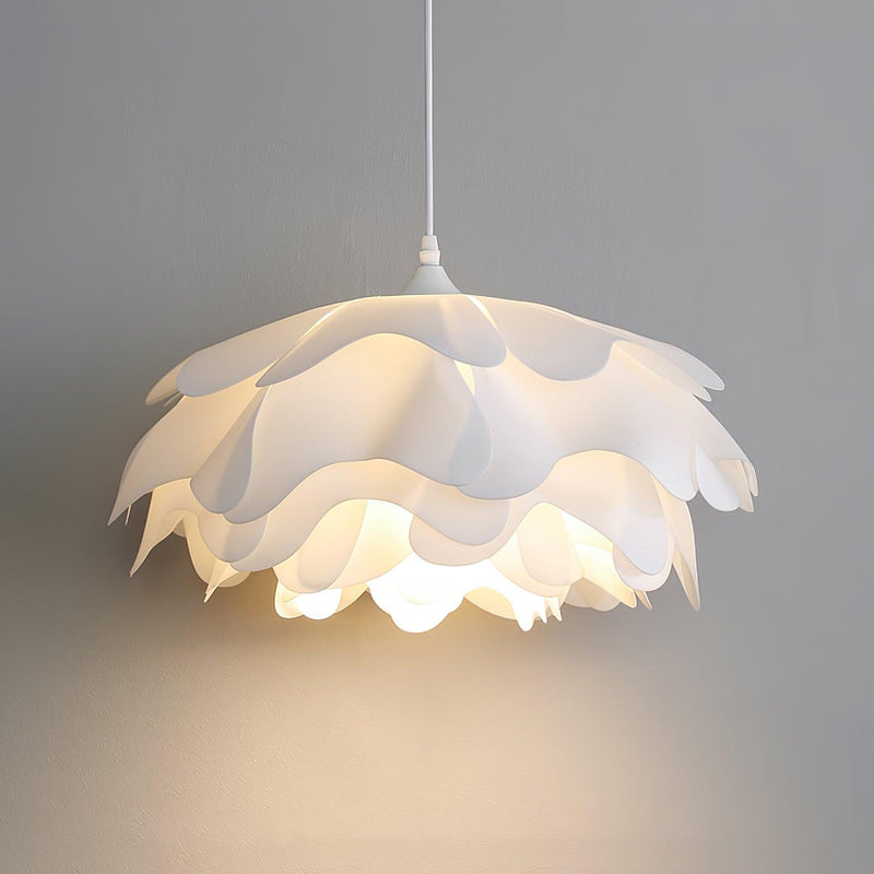 Bloemvormige Witte Hanglamp – Elegante LED Plafondlamp met Verstelbare Hoogte