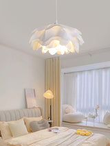 Bloemvormige Witte Hanglamp – Elegante LED Plafondlamp met Verstelbare Hoogte