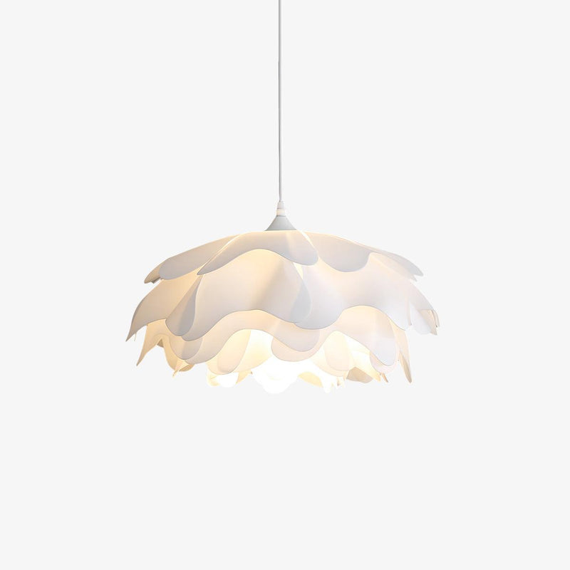 Bloemvormige Witte Hanglamp – Elegante LED Plafondlamp met Verstelbare Hoogte