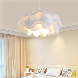 Bloemvormige Witte Hanglamp – Elegante LED Plafondlamp met Verstelbare Hoogte