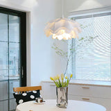 Bloemvormige Witte Hanglamp – Elegante LED Plafondlamp met Verstelbare Hoogte