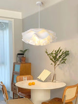 Bloemvormige Witte Hanglamp – Elegante LED Plafondlamp met Verstelbare Hoogte