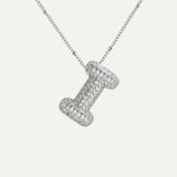 Dames Ketting – Initial Hanger – Fonkelende Stenen – Verfijnde Schakelketting – Statement Sieraad