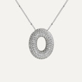 Dames Ketting – Initial Hanger – Fonkelende Stenen – Verfijnde Schakelketting – Statement Sieraad