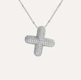 Dames Ketting – Initial Hanger – Fonkelende Stenen – Verfijnde Schakelketting – Statement Sieraad