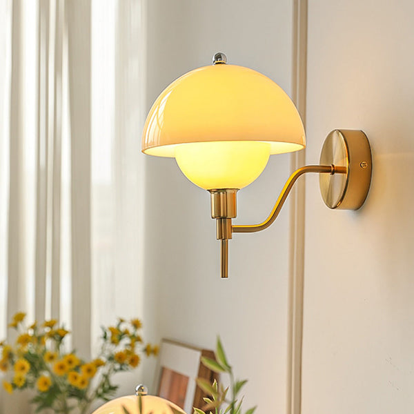 Crème Paddenstoel Hal Wandlamp – Een Vleugje Natuur geïnspireerde Elegantie