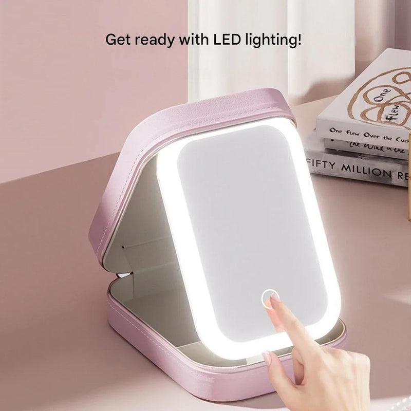 Compacte verlichte make-up organizer voor onderweg - Liora