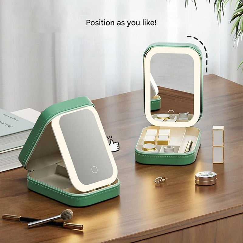 Compacte verlichte make-up organizer voor onderweg - Liora