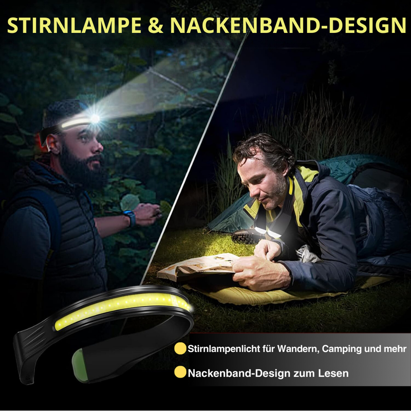 Krachtige hoofdlamp met breedstraal-LED – BrightBeam