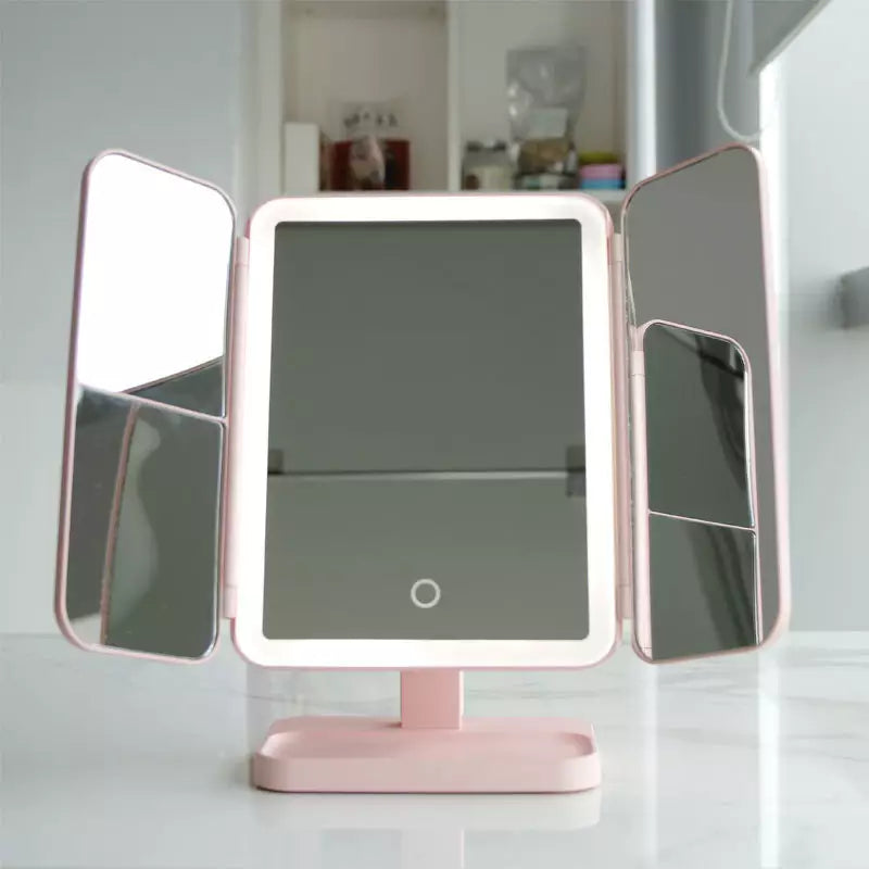 Horm LED Spiegel - Trifold Make-up Spiegel met driekleurige LED verlichting