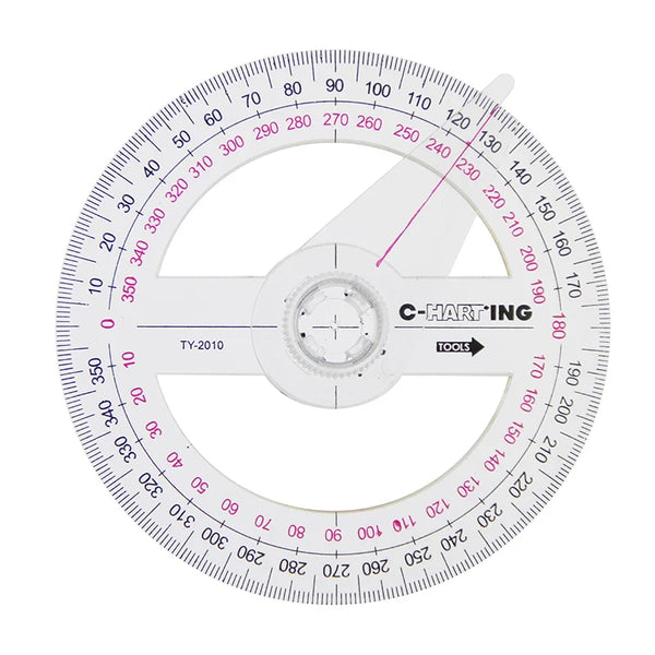 2x ronde gradenboog 360° met zwenkarm | Geometrisch meetgereedschap | Protractorset voor schoolgebruik