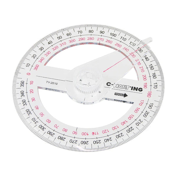 2x ronde gradenboog 360° met zwenkarm | Geometrisch meetgereedschap | Protractorset voor schoolgebruik