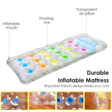 Luxe Opblaasbaar Ligbed met Kleuraccenten - Perfect voor Ontspanning op het Water