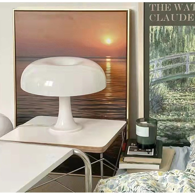 Minimalistische Paddenstoel Tafel Lamp – Scandinavisch Geïnspireerd LED Ontwerp met Dimming