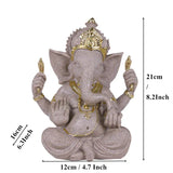 Heimdecoratie Natuur Zandsteen Indische Ganesha Beeld Religieuze Hindoe Olifantengod Standbeelden Fengshui Olifantenkop Boeddha