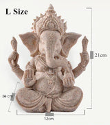 Heimdecoratie Natuur Zandsteen Indische Ganesha Beeld Religieuze Hindoe Olifantengod Standbeelden Fengshui Olifantenkop Boeddha