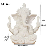 Heimdecoratie Natuur Zandsteen Indische Ganesha Beeld Religieuze Hindoe Olifantengod Standbeelden Fengshui Olifantenkop Boeddha