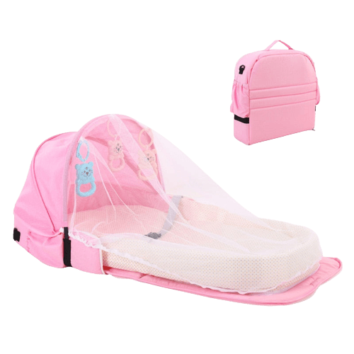 Vouwbaar & draagbaar babynest met muskietennet – Slaapinsel Cosina